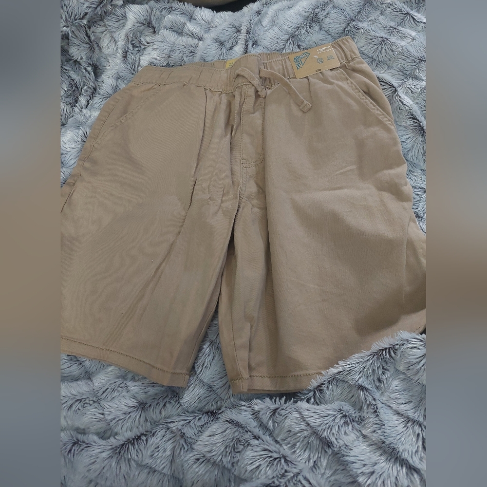 Nwt Thereabouts pull on shorts boys large 14/16 cinnamon beige